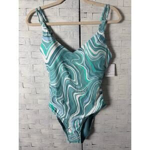 Sunset women’s one piece swimsuit, tie back adjustable straps, feminine costal